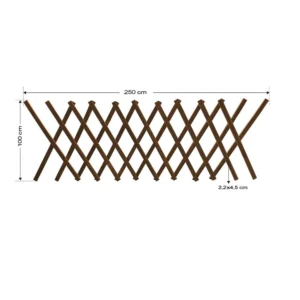 Ξύλινος φράχτης ανοιγόμενος premium 250x100 cm