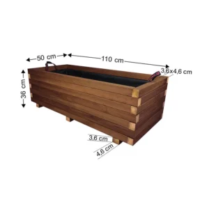 Ζαρντινιέρα Ξύλινη Παραλ/μη 110x50x36cm