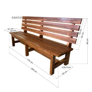 Παγκάκι 4 ατόμων βαρέως τύπου 200x55x96