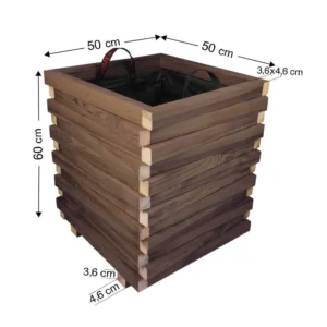 Γλάστρα εισόδου τετράγωνη ασύμμετρη - 50x50x60