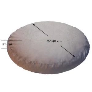Πουφ Στρογγυλό | Αδιάβροχo | Φ140x25 | Silver Ομπρελόπανο