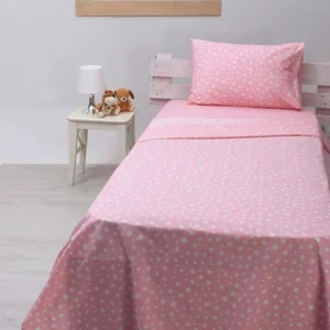 Σετ Σεντόνια cotton feelings 22 Pink Μονό με λάστιχο(105x205+30)