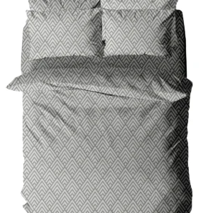 Παπλωματοθήκη Menta Εμπριμέ 500 Grey Υπέρδιπλη (230x250)