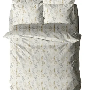 Σετ Σεντόνια Menta Εμπριμέ 400 Beige Διπλό (200x260)