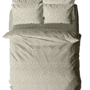 Σετ Σεντόνια Menta Εμπριμέ 420 Beige Διπλό (200x260)