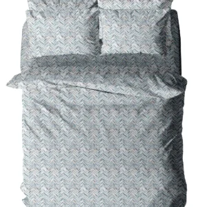 Σετ Σεντόνια Menta Εμπριμέ 460 Blue Μονό με λάστιχο (100x200+30)