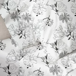 Παπλωματοθήκη Menta Εμπριμέ 070 Grey Υπέρδιπλη (230x250)