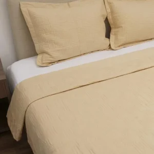 Κουβερλί Percale κεντητό Cream Υπέρδιπλο (220x240)