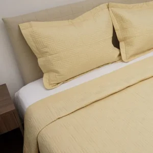 Κουβερλί Percale κεντητό Yellow Υπέρδιπλο (220x240)