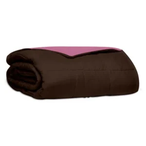 Κουβερλί percale μονόχρωμο Brown/Pink Μονό (160x220)