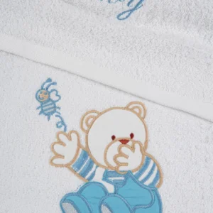 Σετ πετσέτες κεντητές Bear 04 White/Blue