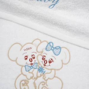 Σετ πετσέτες κεντητές Couple 06 White/Blue