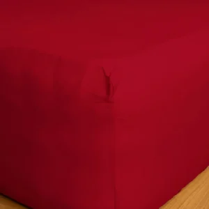 Κατωσέντονο Cotton Feelings με λάστιχο 113 Red Διπλό (160x200+30)