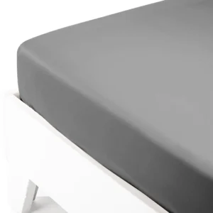 Κατωσέντονο Satin με λάστιχο Dark Grey Διπλό (160x200+40)
