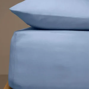 Κατωσέντονο Menta με λάστιχο 16 Light Blue Ημίδιπλο (120x200+25)