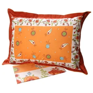 Σετ Σεντόνια Cotton Feelings εμπριμέ 4675 Orange Μονό (160x260)