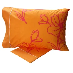 Σετ Σεντόνια Cotton Feelings εμπριμέ 537 Orange Μονό (160x260)