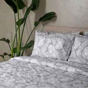 Σετ Σεντόνια Cotton Feelings 2038 Grey Υπέρδιπλο με λάστιχο (170x205+30)