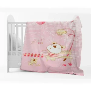 Κουβέρτα Βελουτέ Κούνιας 1000 Pink 110x140
