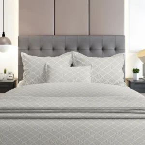 Σετ Σεντόνια Flannel 2048 Grey Διπλό με λάστιχο (150x205+30)
