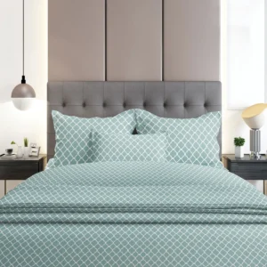 Σετ Σεντόνια Flannel 530 Aqua Διπλό με λάστιχο (150x205+30)