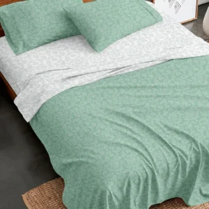 Σετ Σεντόνια Flannel 2052 Aqua Υπέρδιπλο με λάστιχο (170x205+30)