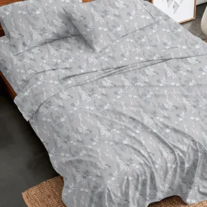 Σετ Σεντόνια Flannel 2060 Grey Υπέρδιπλο με λάστιχο (170x205+30)