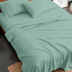 Σετ Σεντόνια Flannel 2064 Aqua Διπλό με λάστιχο (150x205+30)