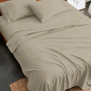 Σετ Σεντόνια Flannel 2064 Beige Διπλό με λάστιχο (150x205+30)