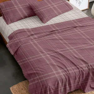 Σετ Σεντόνια Flannel 2066 Bordeaux Υπέρδιπλο (230×260)