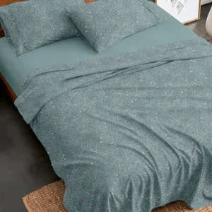 Σετ Σεντόνια Flannel 928 Aqua Υπέρδιπλο με λάστιχο (170x205+30)