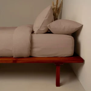 Σετ Σεντόνια Cotton Feelings 118 Brown Διπλό με λάστιχο (150x205+30)