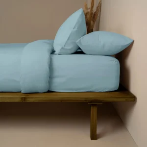 Σετ Σεντόνια Cotton Feelings 120 Sky Blue Υπέρδιπλο με λάστιχο (170x205+30)
