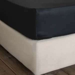 Σεντόνι Μονό με Λάστιχο Superior Satin - Black
