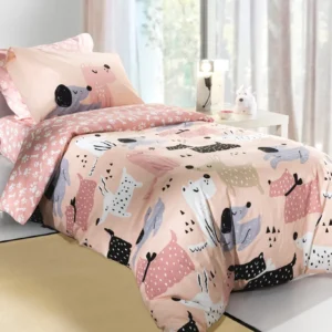 Σετ Σεντόνια 3τμχ. Doggy Pink